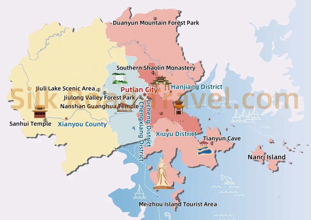 Putian Tourism Map