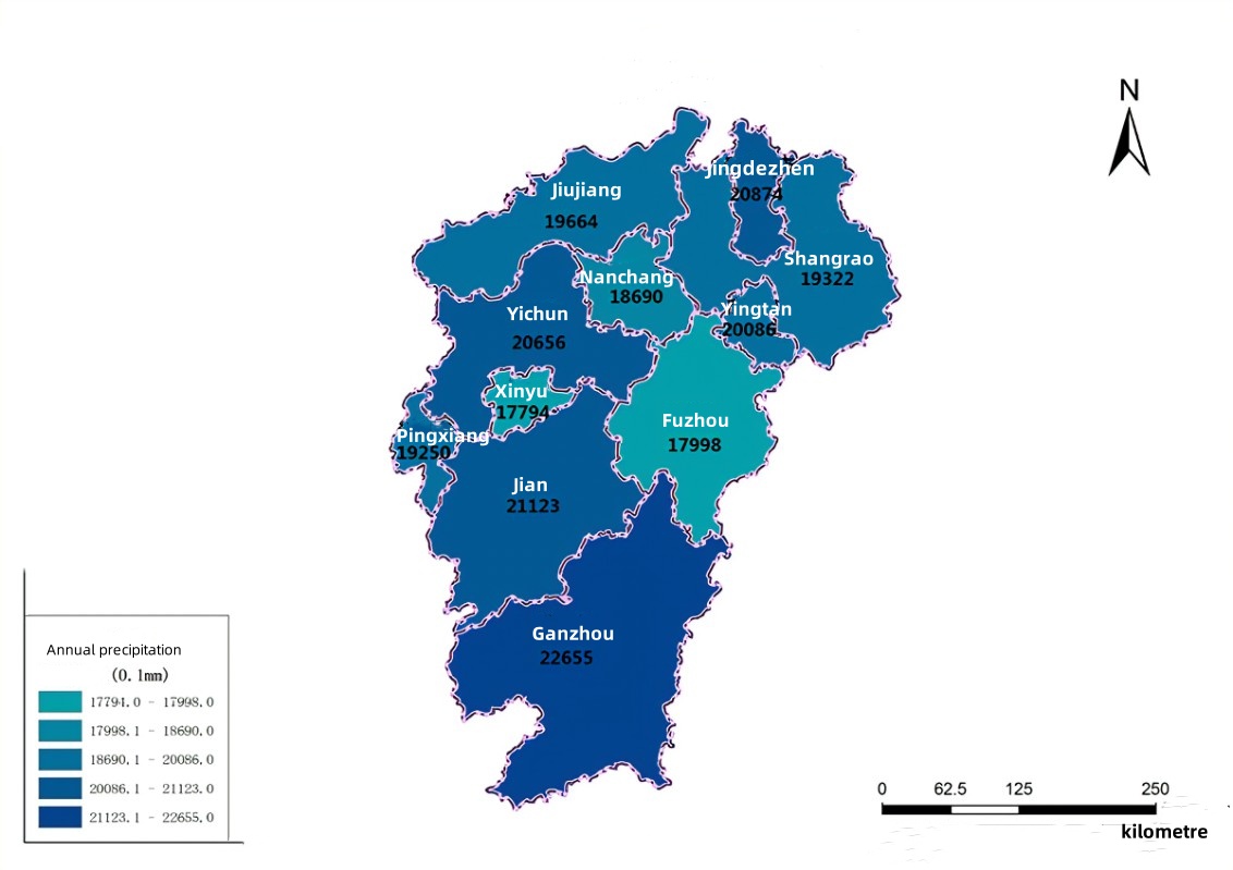 Precipitation change map