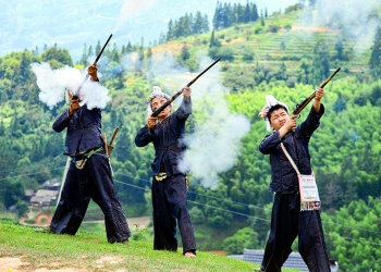 Fire Guns at Basha MIao Village